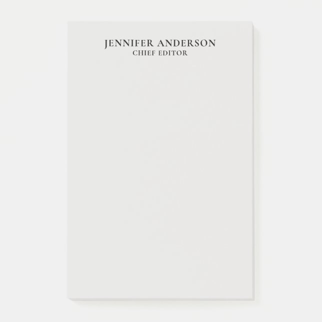 Post-it® Platinum Grey Professional Modern Plain Minimalist (Devant)