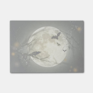 Post-it® Pleine lune avec des battes et Raven