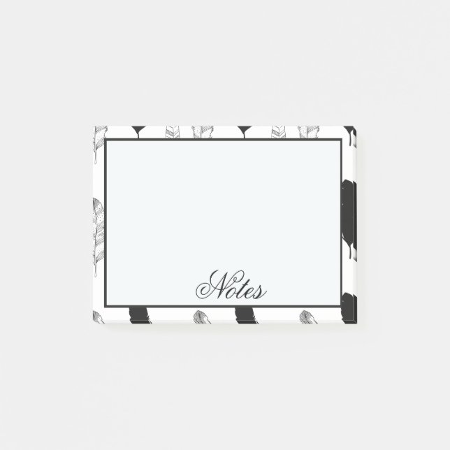 Post-it® Plumes noires et blanches (Devant)