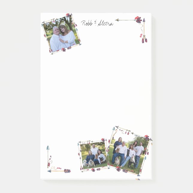 Post-it® Plumes tribales de flèches de photos de la coutume (Devant)