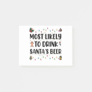 Post-it® Plus susceptible de boire la bière du Père Noël No