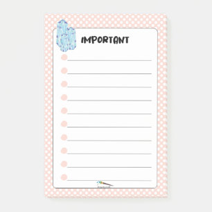 Post-it® Poche Poche Pointe Diamant Bleu IMPORTANT