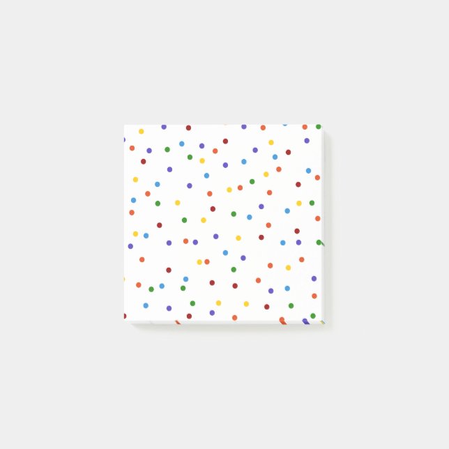 Post-it® Point de Polka Confetti Arc-en-ciel (Devant)