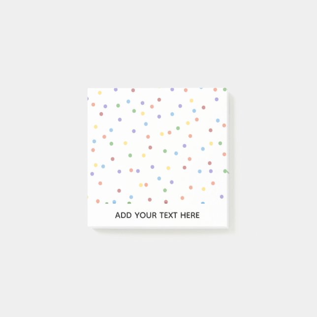 Post-it® Point de Polka Confetti Arc-en-ciel (Devant)