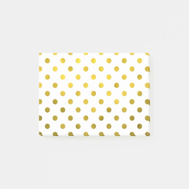 Post-it® Point de polka métallique de feuille d'or sur le (Devant)