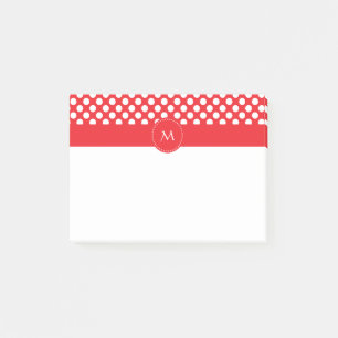 Post-it® Pointe blanc et rouge monogramme