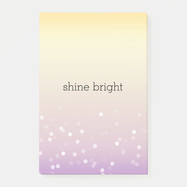 Post-it® Points de confettis Bokeh jaune violet blanc (Devant)