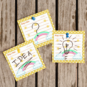Post-it® Points de polka jaunes, étoiles mignonnes et arcs-