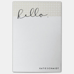 Post-it® Points d'or de Faux avec "bonjour" dans la