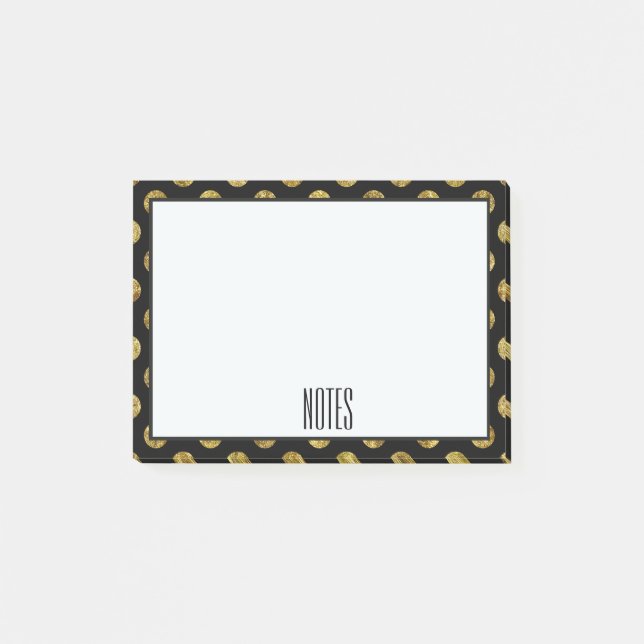 Post-it® Points fascinants et noirs d'or chic (Devant)