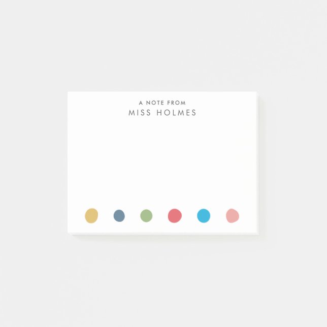 Post-it® Points heureux Notes postales de l'enseignant pers (Devant)