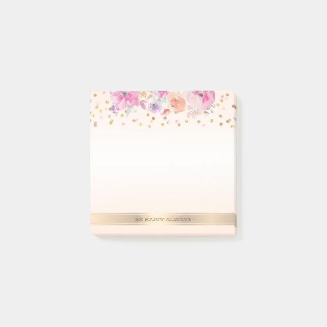Post-it® Points Modernes,Confettis,Fleurs - Personnalisé (Devant)