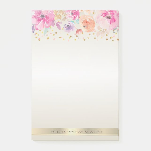 Post-it® Points Modernes,Confettis,Fleurs - Personnalisé (Devant)
