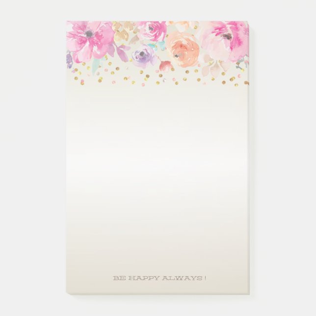 Post-it® Points Modernes,Confettis,Fleurs - Personnalisé (Devant)
