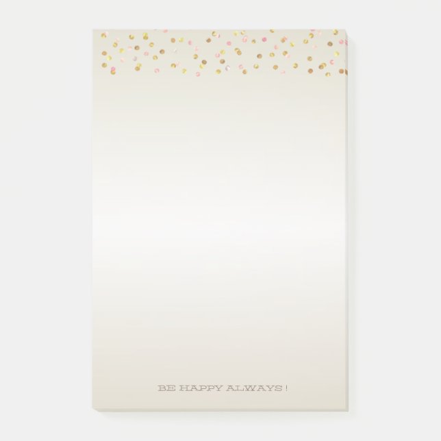 Post-it® Points Modernes Dorés, Confettis - Personnalisés (Devant)