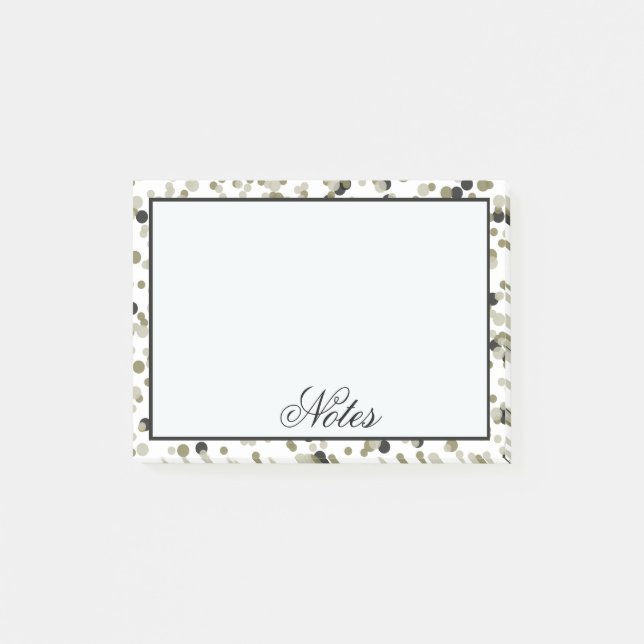 Post-it® Points noirs de confettis d'or (Devant)