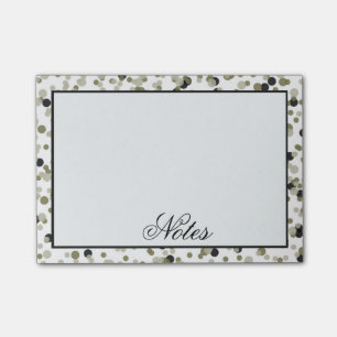 Post-it® Points noirs de confettis d'or