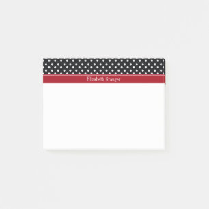 Post-it® Points noirs et blancs Monogramme de prénom Cranbe