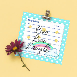 Post-it® Pois bleus, étoiles mignonnes et arc-en-ciel 3" x