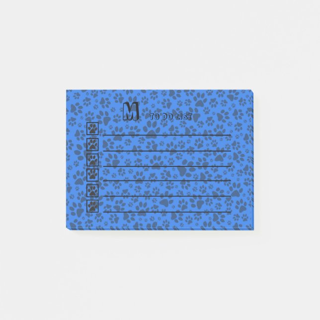 Post-it® Pois de chien noir et blanc Pointe Polka sur le bl (Devant)