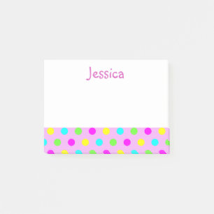 Post-it® Pois drôle sur les notes de post-it nommées Girly