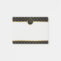 Pois or chic sur noir avec votre Monogramme