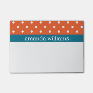 Post-it® Pois orange avec bande bleue