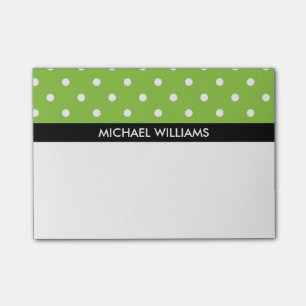 Post-it® Pois vert avec les rayures noires