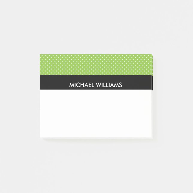 Post-it® Pois verts avec bandes noires (Devant)