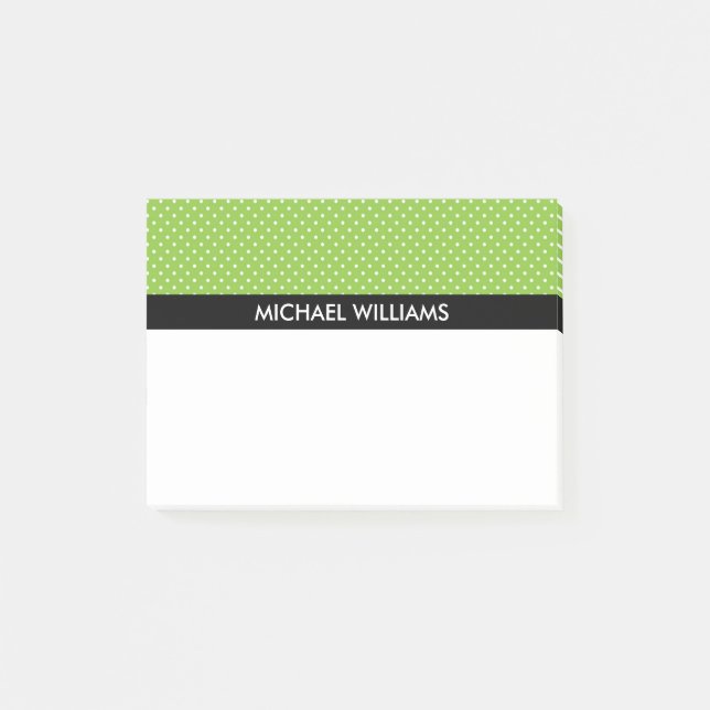 Post-it® Pois verts avec bandes noires (Devant)