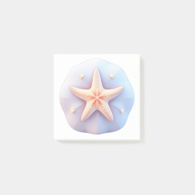 Post-it® Poisson étoilé sur une pierre en forme unique (Devant)