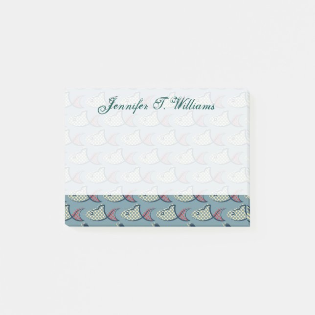 Post-it® Poisson Poisson Pointillé| Ajouter votre nom (Devant)