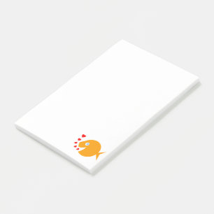 Post-it® Poisson rouge mignon lunatique d'yeux bleus avec
