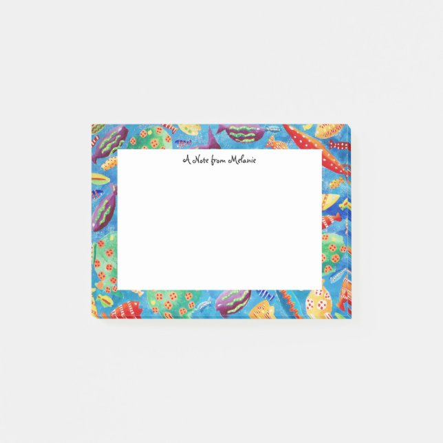 Post-it® Poisson Tropical Aquarelle Personnalisé (Devant)