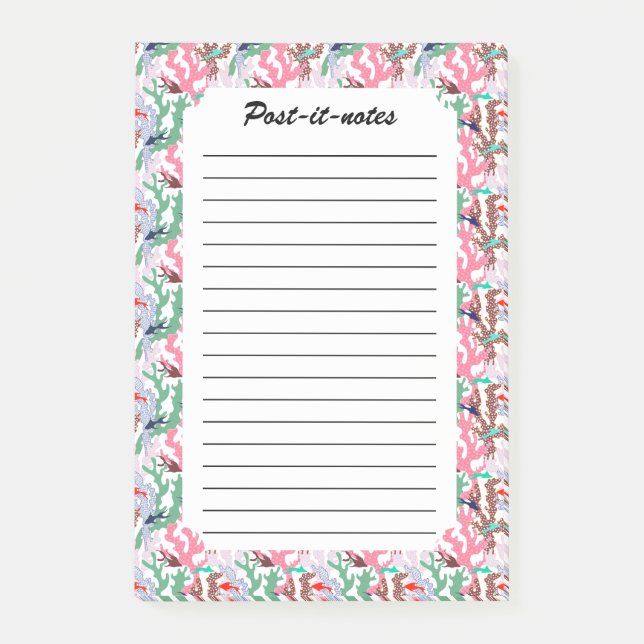 Post-it® Poissons tropicaux géométriques Corail Reef (Devant)