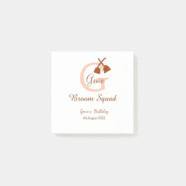 Post-it® Poitrine Brown Squad Anniversaire Nom de la pêche  (Devant)