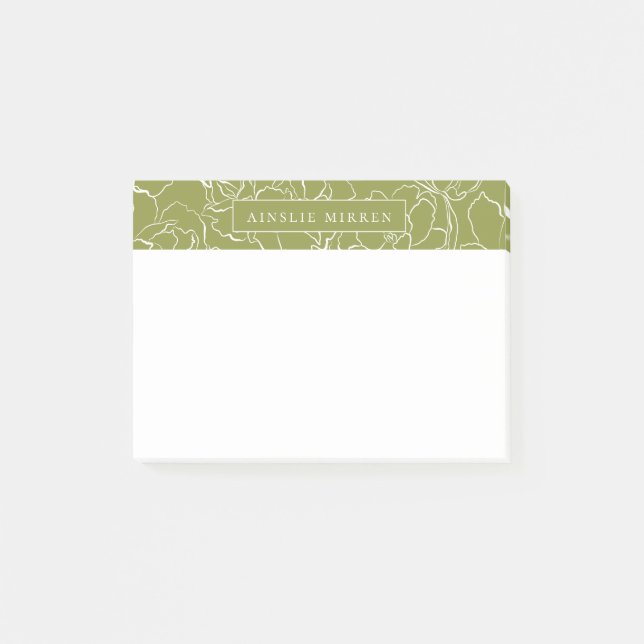 Post-it® Poivre Vert Simplement Floral Personnalisé (Devant)