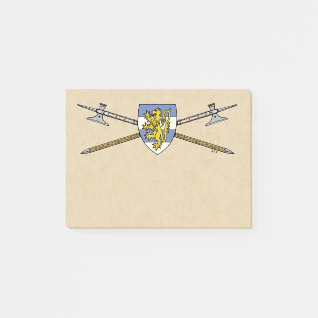 Post-it® Poléax médiévaux et bouclier (Devant)