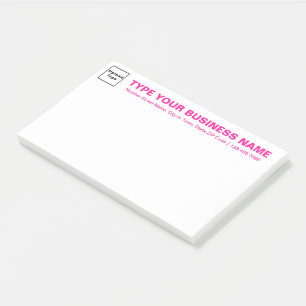 Post-it® Police d'entreprise rose Blanc Grand message