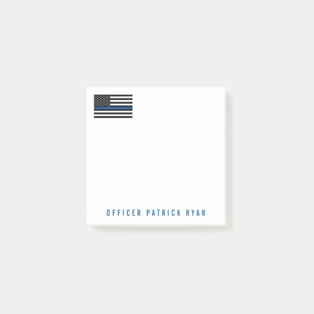 Post-it® Police Mince Ligne Bleue Drapeau Américain Ajouter (Devant)