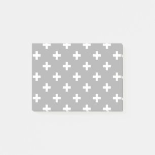 Post-it® Polka blanche croise sur gris