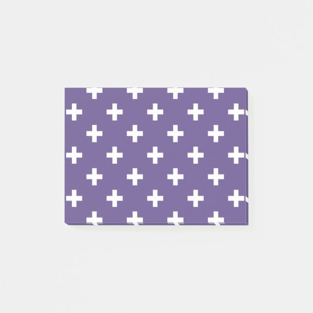 Post-it® Polka blanche croise sur ultra violet (Devant)