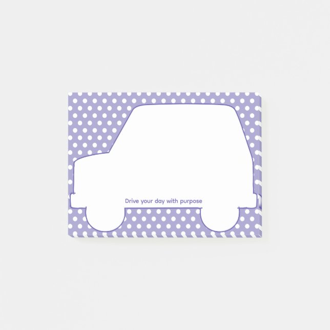 Post-it® Polka Dot Motivationnel En Forme De Voiture (Devant)
