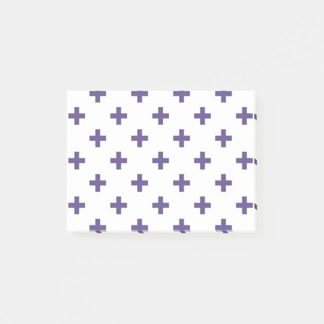 Post-it® Polka ultra violette croise sur blanc (Devant)