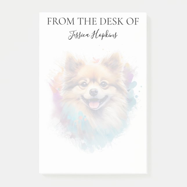 Post-it® Pomeranian Lover Monogrammed Dog  (Devant)