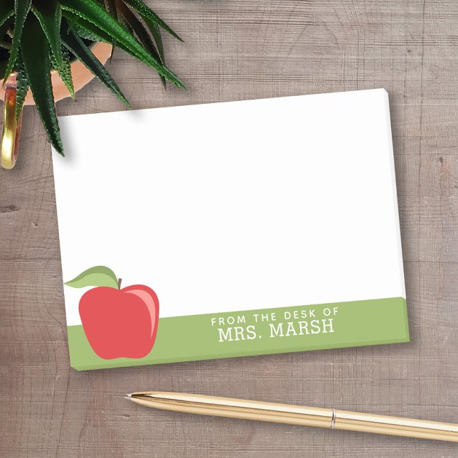 Post-it® Pomme de professeur personnalisée avec pomme moder (Custom Teacher Post-it Notes)