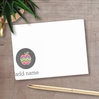 Post-it® Pomme enseignant personnalisée avec Motif Chevron