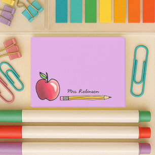 Post-it® Pomme et crayon Professeur personnalisé Purple 4x3