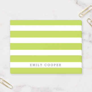 Post-it® Pomme vert et blanc Classic rayures Monogramme