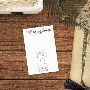 Post-it® Poodé de chien rose mignon Personnalisé